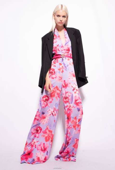 Overalls und Latzhosen | Pinko Flieder/Hellrosa/Fuchsia Overall mit BlumendruckZ4ZP97