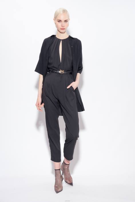 Overalls und Latzhosen | Pinko Limousine schwarz Overall mit Ausschnitt vorneZ4ZP84