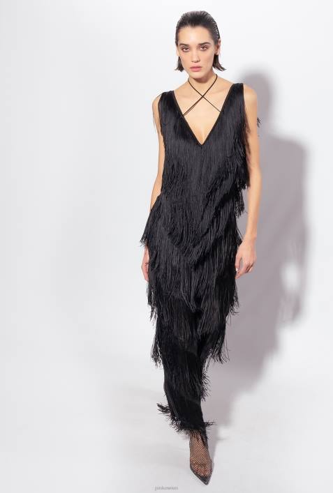 Overalls und Latzhosen | Pinko Limousine schwarz Overall mit FransenZ4ZP159