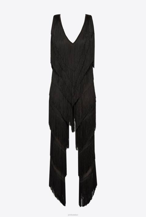Overalls und Latzhosen | Pinko Limousine schwarz Overall mit FransenZ4ZP159