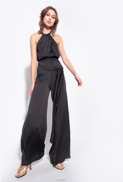 Overalls und Latzhosen | Pinko Limousine schwarz leichter Overall mit SchärpeZ4ZP8
