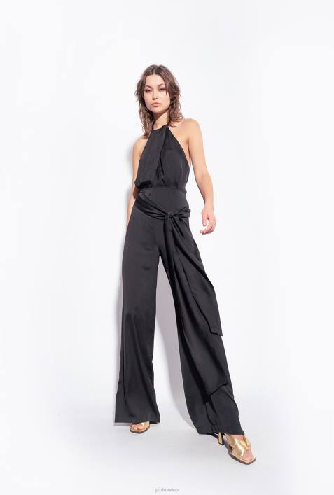 Overalls und Latzhosen | Pinko Limousine schwarz leichter Overall mit SchärpeZ4ZP8