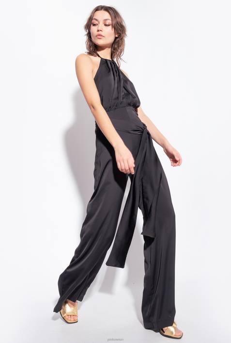 Overalls und Latzhosen | Pinko Limousine schwarz leichter Overall mit SchärpeZ4ZP8