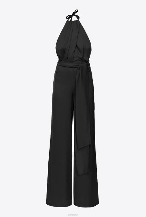 Overalls und Latzhosen | Pinko Limousine schwarz leichter Overall mit SchärpeZ4ZP8