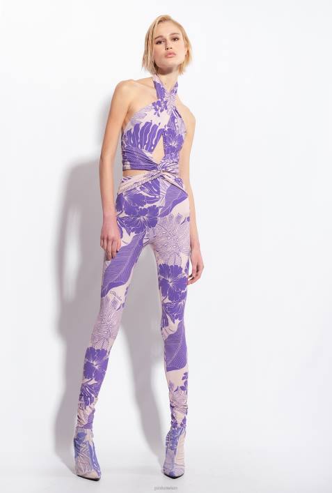 Overalls und Latzhosen | Pinko nackt/lila Taillierter Overall mit BlumendruckZ4ZP130