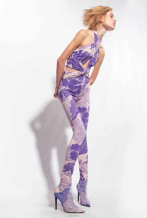 Overalls und Latzhosen | Pinko nackt/lila Taillierter Overall mit BlumendruckZ4ZP130