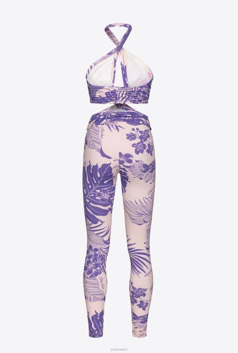 Overalls und Latzhosen | Pinko nackt/lila Taillierter Overall mit BlumendruckZ4ZP130