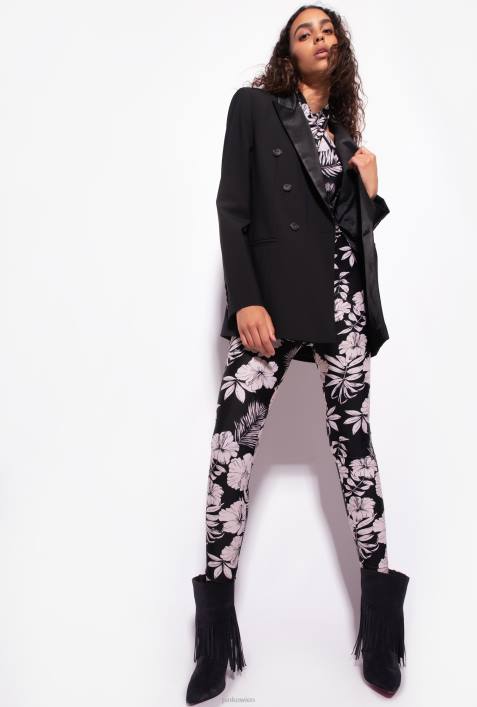 Overalls und Latzhosen | Pinko schwarz/butter Schmal geschnittener Jumpsuit mit grafischem BlumenmusterZ4ZP160