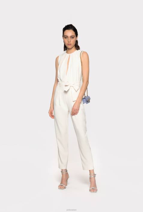 Overalls und Latzhosen | Pinko seidenweiß Overall mit Ausschnitt vorneZ4ZP86