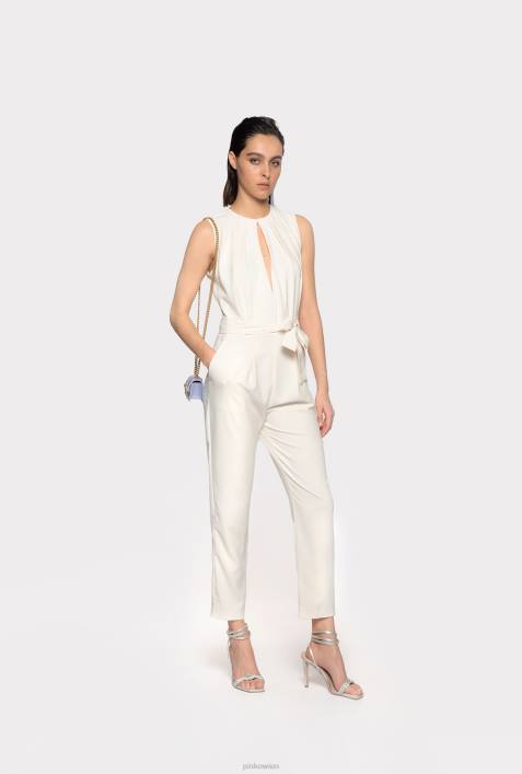 Overalls und Latzhosen | Pinko seidenweiß Overall mit Ausschnitt vorneZ4ZP86