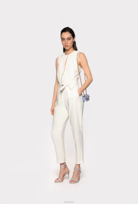 Overalls und Latzhosen | Pinko seidenweiß Overall mit Ausschnitt vorneZ4ZP86