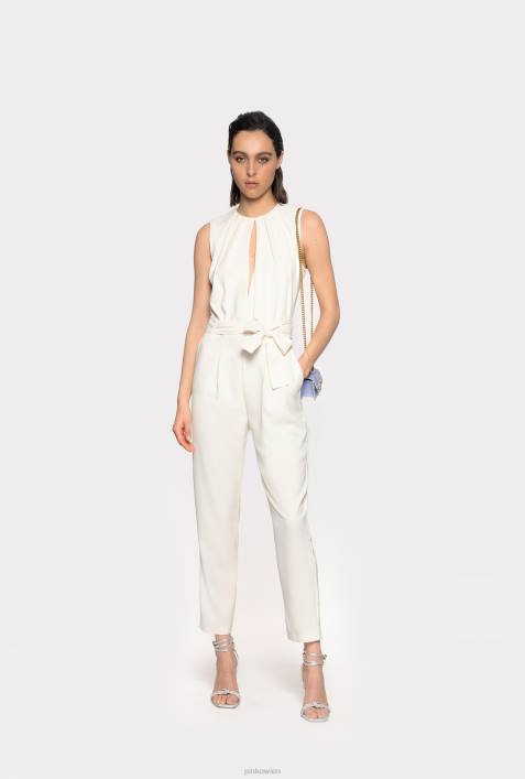 Overalls und Latzhosen | Pinko seidenweiß Overall mit Ausschnitt vorneZ4ZP86