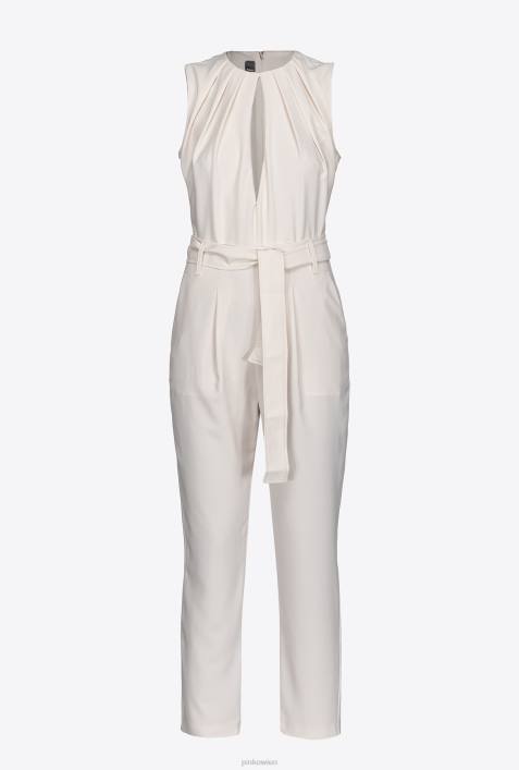 Overalls und Latzhosen | Pinko seidenweiß Overall mit Ausschnitt vorneZ4ZP86