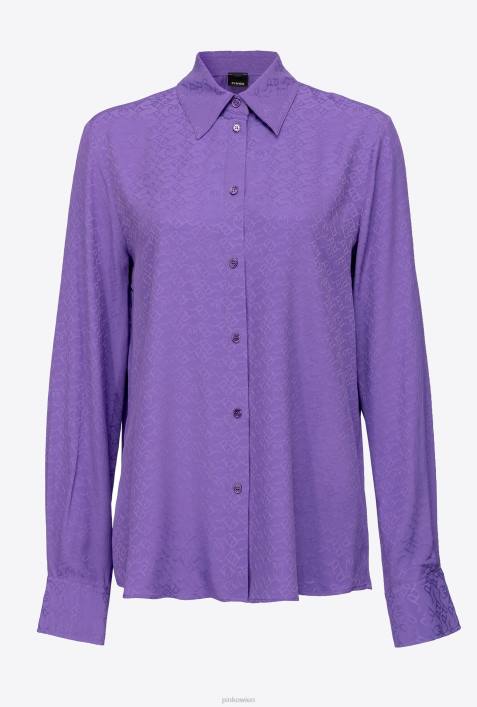 Blusen | Pinko Lavendelflieder Logo-Jacquard-HemdZ4ZP273