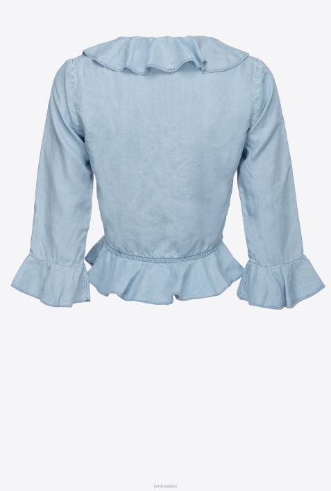 Blusen | Pinko Leichte Wäsche Kurze Jeansbluse aus LyocellZ4ZP311
