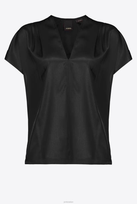 Blusen | Pinko Limousine schwarz Bluse aus Stretch-SatinZ4ZP266