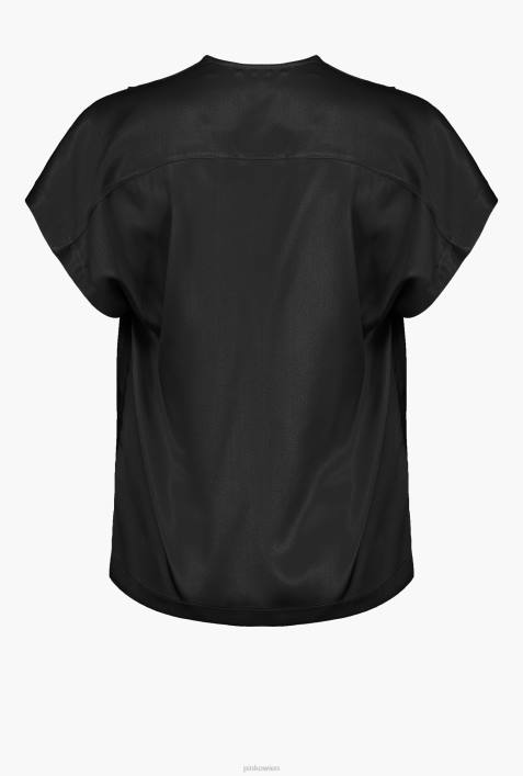 Blusen | Pinko Limousine schwarz Bluse aus Stretch-SatinZ4ZP266