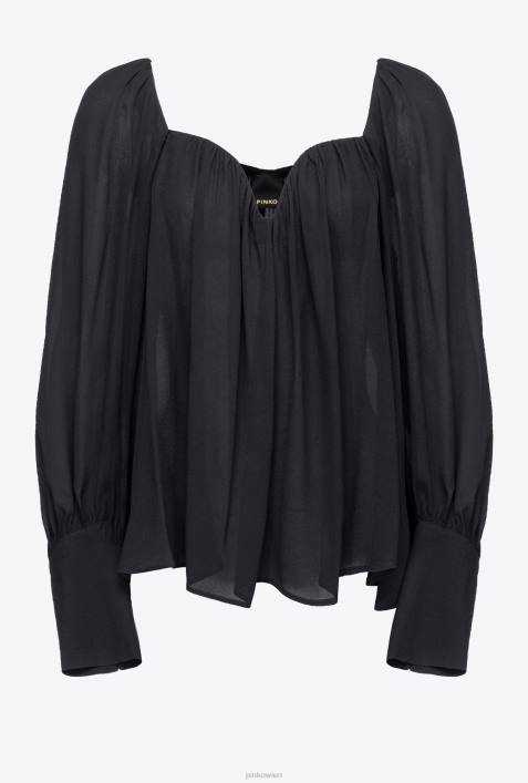 Blusen | Pinko Limousine schwarz Bluse mit HerzausschnittZ4ZP305
