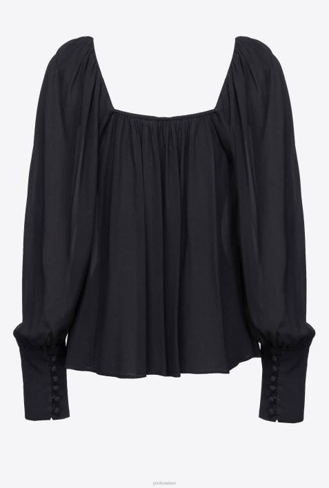 Blusen | Pinko Limousine schwarz Bluse mit HerzausschnittZ4ZP305
