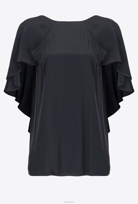 Blusen | Pinko Limousine schwarz Bluse mit RüschendetailsZ4ZP284