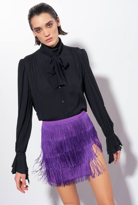 Blusen | Pinko Limousine schwarz Bluse mit Schleife und RüschenZ4ZP238