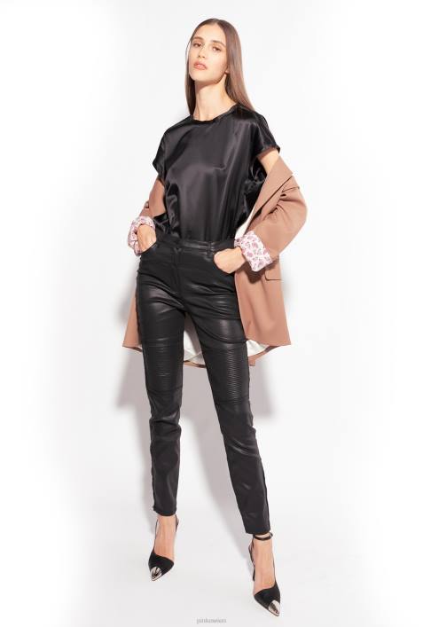 Blusen | Pinko Limousine schwarz Oberteil aus Stretch-SatinZ4ZP314