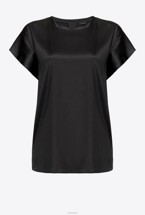 Blusen | Pinko Limousine schwarz Oberteil aus Stretch-SatinZ4ZP314