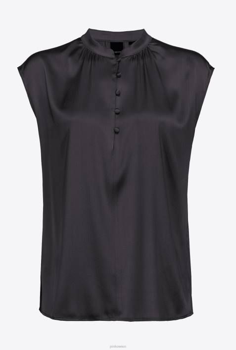 Blusen | Pinko Limousine schwarz ärmellose SatinbluseZ4ZP304