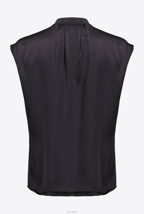 Blusen | Pinko Limousine schwarz ärmellose SatinbluseZ4ZP304