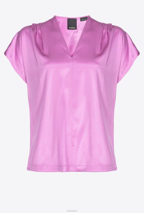 Blusen | Pinko Oper lila Bluse aus Stretch-SatinZ4ZP264