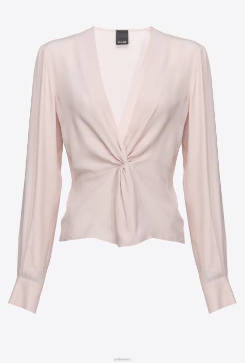 Blusen | Pinko Pfirsich-Parfait-Rose Seidenbluse mit Twist-DetailZ4ZP285
