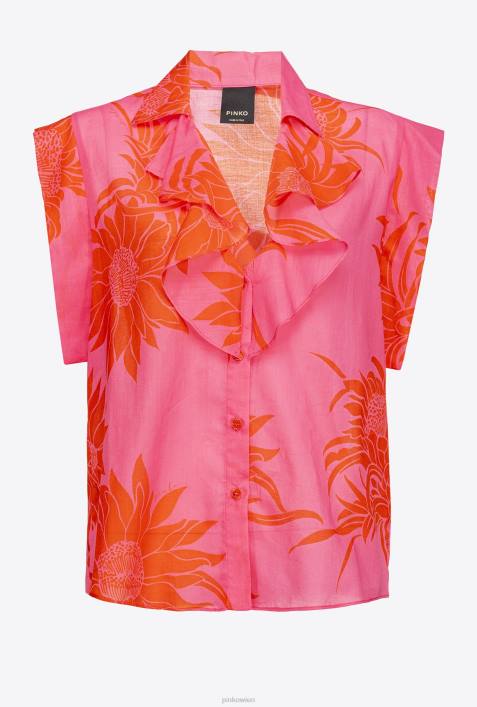 Blusen | Pinko Pink Rot Bluse mit großen bedruckten BlumenZ4ZP243