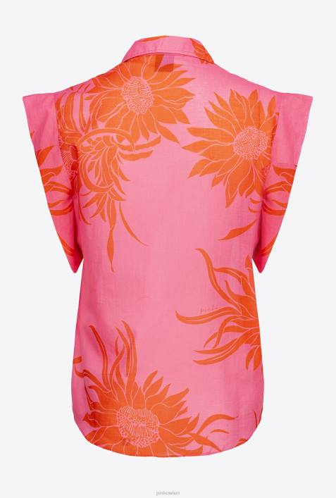 Blusen | Pinko Pink Rot Bluse mit großen bedruckten BlumenZ4ZP243