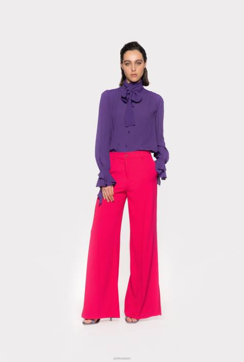 Blusen | Pinko Viola lila Bluse mit Schleife und RüschenZ4ZP237