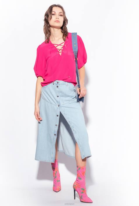 Blusen | Pinko gemütliches Fuchsia Bluse mit SchnürungZ4ZP278