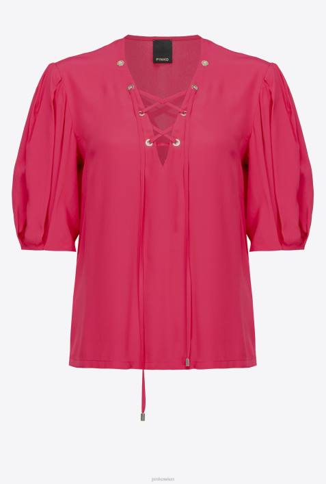 Blusen | Pinko gemütliches Fuchsia Bluse mit SchnürungZ4ZP278