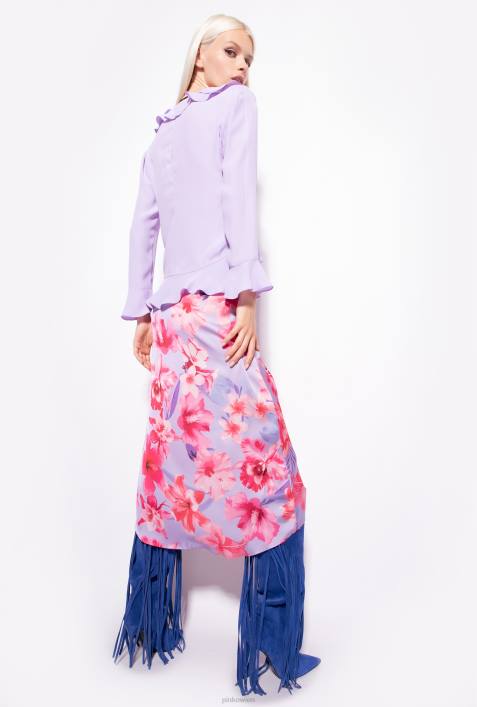 Blusen | Pinko lila Tulpe kurze Bluse mit RüschenZ4ZP271