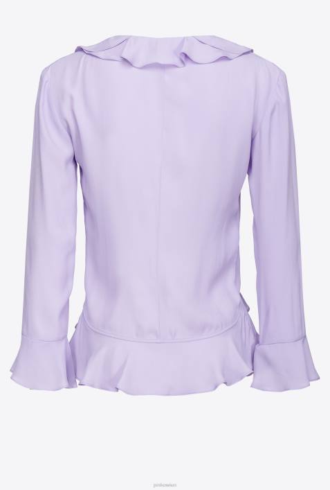 Blusen | Pinko lila Tulpe kurze Bluse mit RüschenZ4ZP271