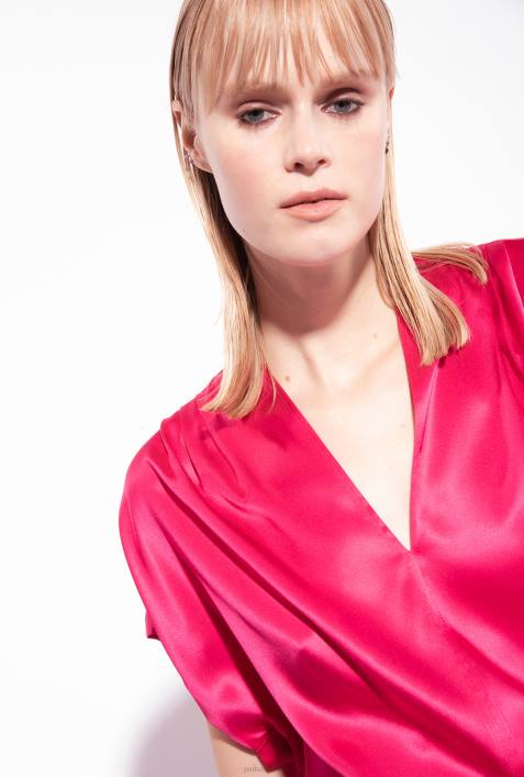 Blusen | Pinko rötlich-rosa Bluse aus Stretch-SatinZ4ZP265