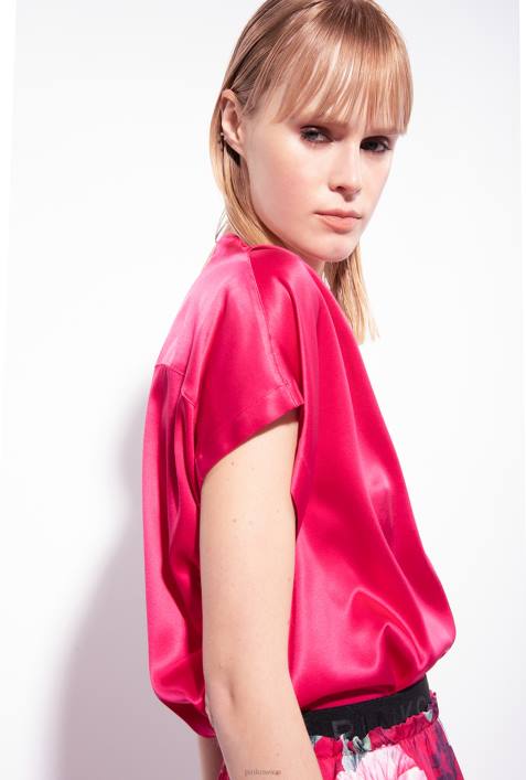Blusen | Pinko rötlich-rosa Bluse aus Stretch-SatinZ4ZP265