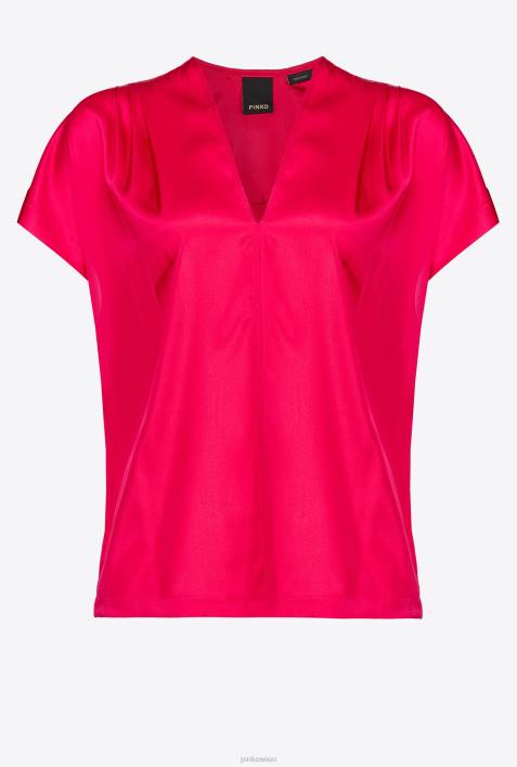 Blusen | Pinko rötlich-rosa Bluse aus Stretch-SatinZ4ZP265