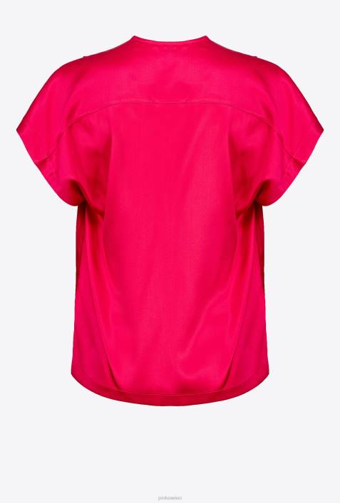Blusen | Pinko rötlich-rosa Bluse aus Stretch-SatinZ4ZP265