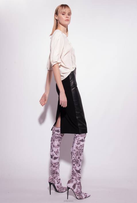 Blusen | Pinko rosa rauchweiß Bluse mit SchnürungZ4ZP279