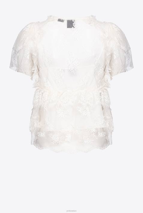 Blusen | Pinko wolkenweiß SpitzenbluseZ4ZP309