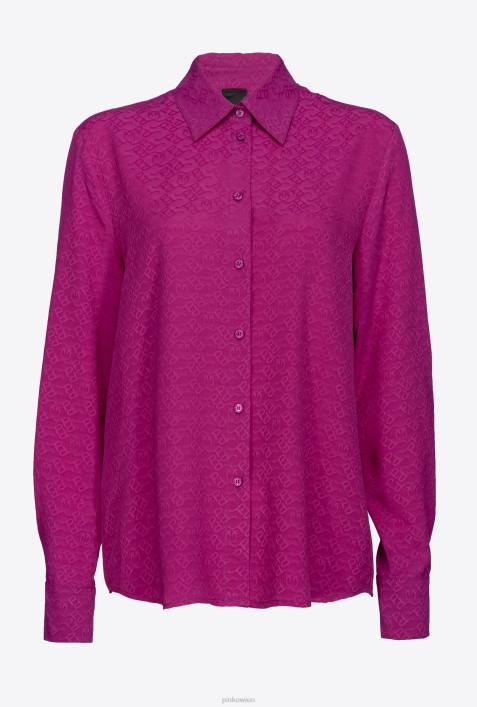 Hemden | Pinko Bougainvillea lila Logo-Jacquard-HemdZ4ZP276