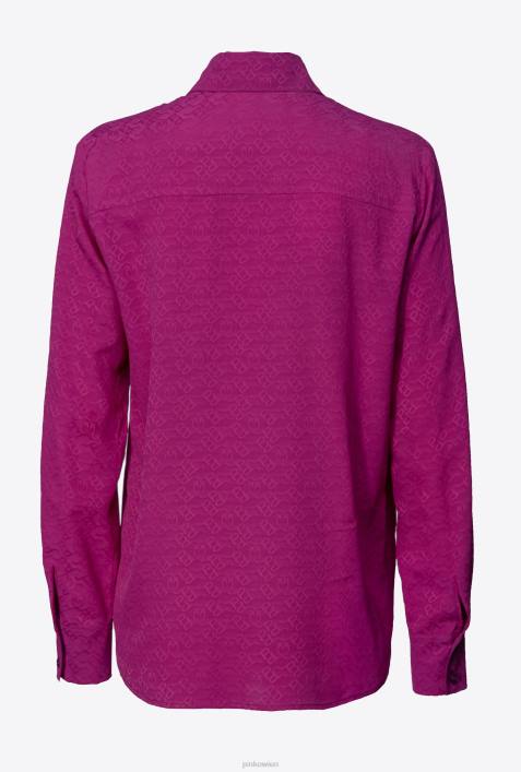 Hemden | Pinko Bougainvillea lila Logo-Jacquard-HemdZ4ZP276