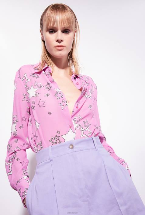 Hemden | Pinko Burgund/Rosa/Rot Hemd mit SternenmusterZ4ZP269