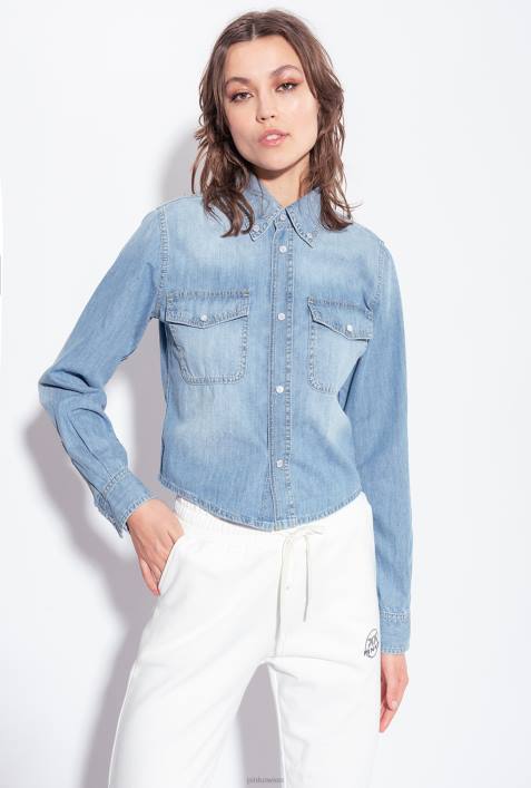 Hemden | Pinko Leichte Wäsche Jeanshemd mit Western-StickereiZ4ZP295