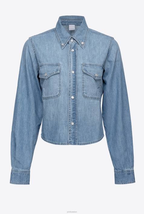 Hemden | Pinko Leichte Wäsche Jeanshemd mit Western-StickereiZ4ZP295