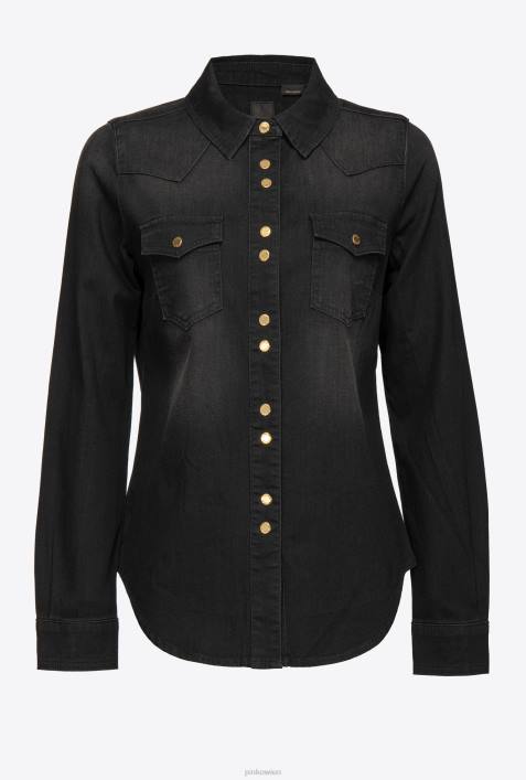 Hemden | Pinko Limousine schwarz leichtes JeanshemdZ4ZP316